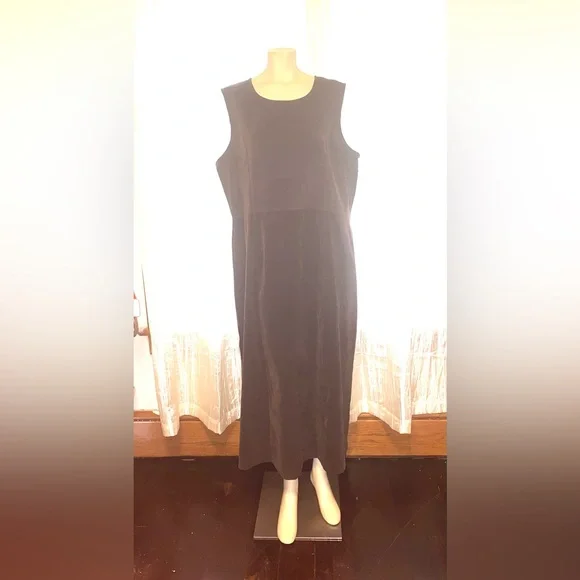 Jessica London Brown Faux Suede Sleeveless Dress & Long Sleeve Jacket Size 20W - Picture 2 of 5